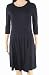 Lark & Ro Women's Three Quarter Sleeve Knit Fit and Flare Dress, Black, Medium