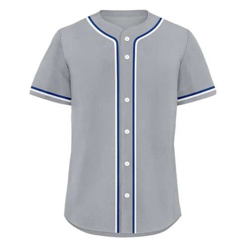 Men Baseball Jersey Button Down Plain Men Jerseys Short Sleeve Softball Jerseys Sports Active Tee miniatura 1