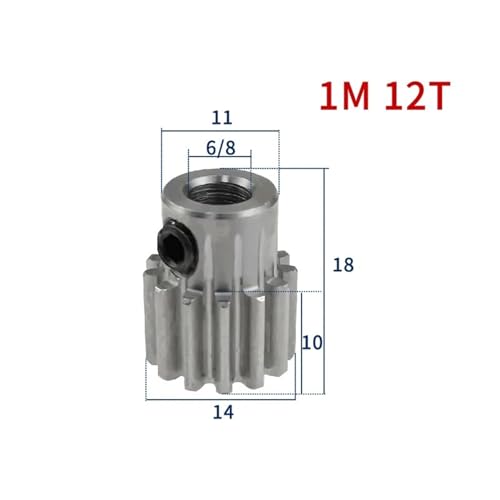 Engrenage droit 1M en acier 45# haute résistance mécanique pour axe 6 mm