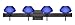 Besa Lighting 4SW-541087-BR-SQ 4X40W G9 Peri Wall Sconce with Canopy Blue Matte Glass, Bronze Finish