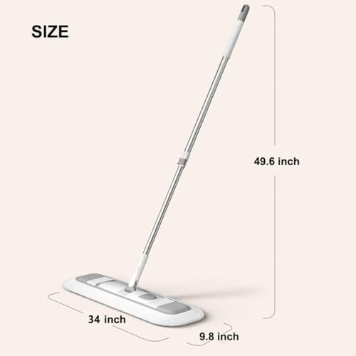 Image of 360 Rotating Flat Mop for Floor Cleaning Flat Mop for Quick Wet and Dry Use with Reusable Microfiber Washable Pads Suitable for All Types of Flooring