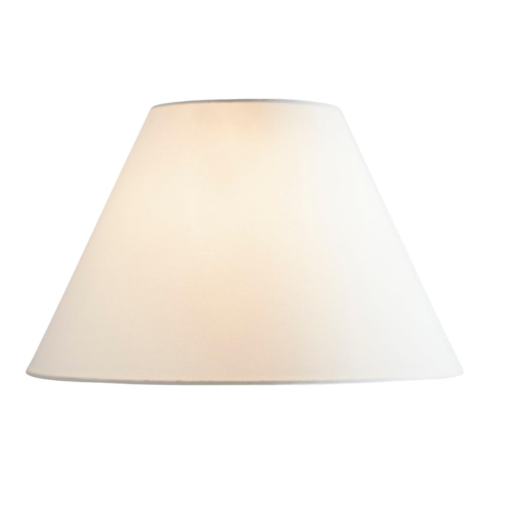 Britalia Cream Linen Coolie Lamp Shade, 35Cm Base Diameter, Vintage Style With White Inner