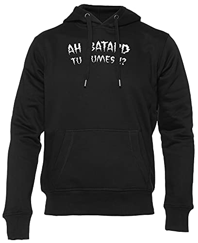 Lacrim Ah Batard Tu Fumes Sweat à Capuche Unisexe Hommes Femmes Manche Longue Noir Unisex Men Women Hoodie Black S