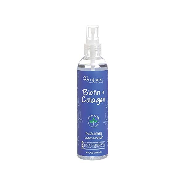 RENPURE, PlantBased Beauty Biotin Collagen Thickening Leavein Conditioner Fluid Ounce, Clear, 8 Fl Oz