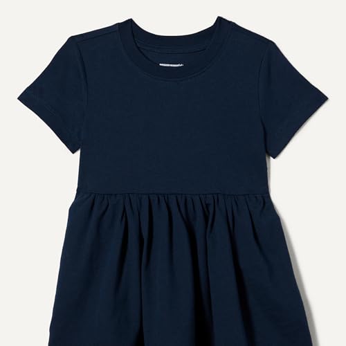 Vestido de jersey manga corta con punto elástico de alta suavidad para niñas activas 3