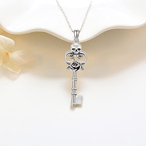 YAFEINI Key Necklace 925 Sterling Silver Retro Vintage Key Jewelry Gifts for Women Girls3