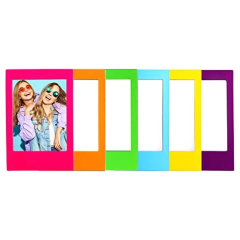 Mustard Rainbow Magnetic Picture Frames, Magnetic Photo Frames, Cute Mini Frames, Magnetic Photo Fridge Magnets Rainbow Colours Set of 6 Cover