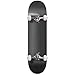 Sandinrayli Double Kick-Tail Complete Skateboard 7-Ply Canadian Maple Wood Deck, for Professionals, Amateurs or Beginners (Black)