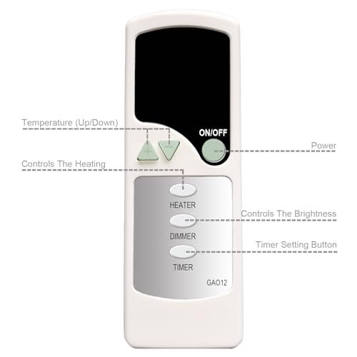 Télécommande rechange pour cheminée électrique Great World GW-5078 noir