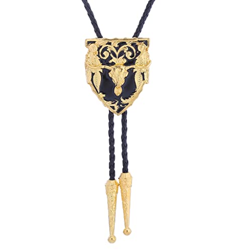 Image of HUABOLA CALYN Native American Bolo tie Rodeo Cowboy Leather Necktie Western Bolo ties for Men Women Necktie for Concert Fans