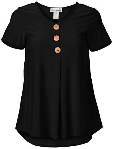 Star Vixen Women's Flowy Button-Front Tank Top - Short Sleeve, Pleated Detail, Mint Green - View #2