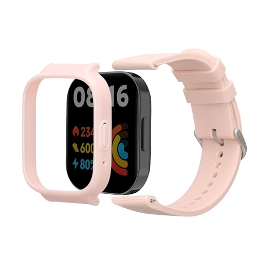 kwmobile �����x���gXiaomi Redmi Watch 3 Active�Ή� �o���h - 2in1�Z�b�g �V���R���o���h �J�o�[ �\�t�g �A���e�B�[�N�s���N
