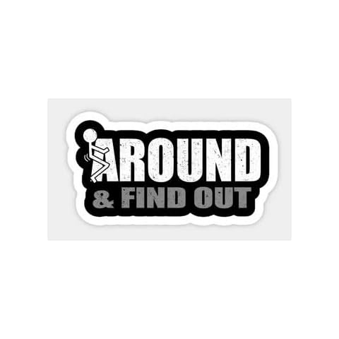 STICKY DUDE | FAFO Sticker FCK Around and Find Out Sticker, Funny Vinyl Waterproof, 5 in - Yeti Cup Cooler Box Decal Car Laptop Wall Window Bumper Cover