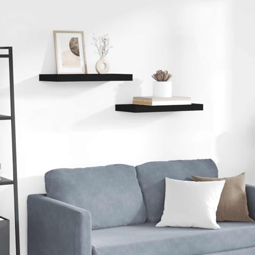 Estantería de pared negra balda flotante ahorro espacio salón 2