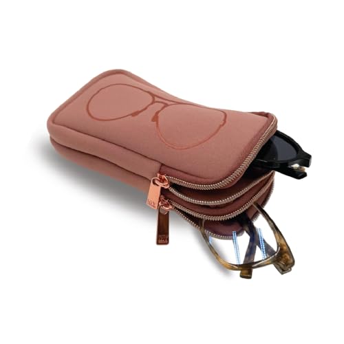 MYTAGALONGS Double Eyeglass Case with 2 Compartments - BLUSH/ROSE GOLD - Oprah’s Favourite Things 2025