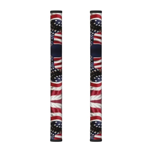 ZhanMg - Juego de 2 fundas para manijas de puerta de nevera multiusos con bandera americana, apto para lavavajillas, microondas y muebles