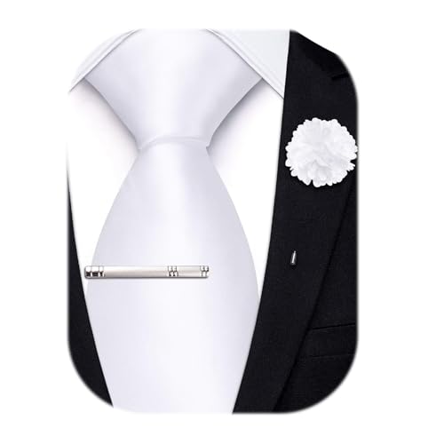 Image of Hi-Tie Men's Extra Long Solid Satin Tie Set 63 Inch /70 Inch Formal Necktie