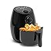BluMill Mini friteuse à air chaud avec une capacité de 2 l, minuterie et température réglable jusqu'à 200 °C, parfaite pour 1 ou 2 personnes