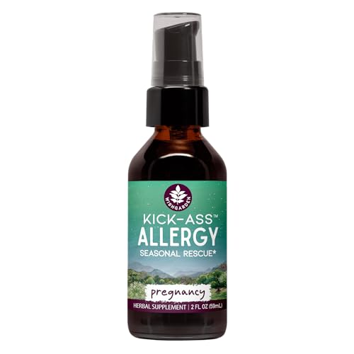 WishGarden Herbs Kick-Ass Allergy for Pregnancy - Plant-Based Herbal Allergy Supplement w/Nettle Leaf, Echinacea & Yerba Santa, Safely Supports Healthy Histamine Response to Seasonal Irritants, 2oz