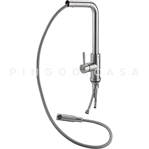 Pingoo.Casa, Kit Cuba para Cozinha com Acessórios, Gourmet, Aço Inox, Carajás e Torneira Misturador