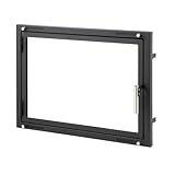 HEARTHOR | X6 | Puerta de Chimenea a Medida | Puerta para Chimenea, Estufa, Barbacoa y ahumador | Cristal vitrocerámico | Puerta de Acero con Marco | Versión Premium con Accesorios INOX