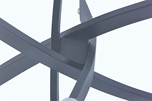 Niern Glass Dining Table With Chromed Legs, 35.5 In Round Modern Small Kitchen Table For Kitchen Dining Room (Black) #TOP7