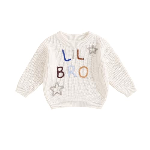 Image of Big Brother Little Brother Matching Outfit Big/Lil Bro Chunky Sweater Knitted Sweatshirt Cute Fall Winter Outfits