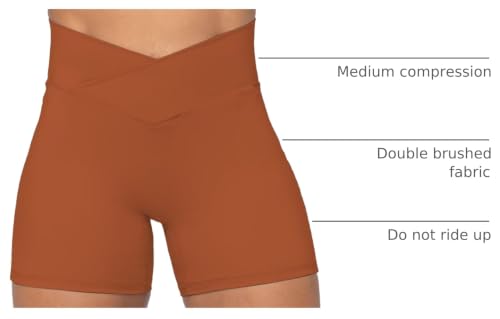 Image of Sunzel Crossover Biker Shorts for Women, No Front Seam V High Waist Yoga Workout Gym Shorts with Tummy Control | 4 Or 6-Inch Inseam, High Waisted, Tummy Control, Crossover Waist, Buttery Soft, No Front Seam, Squat Proof, Compression