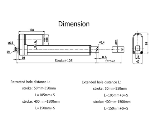Actionneur linéaire 200 mm 24 V avec télécommande et support de fixation - 2