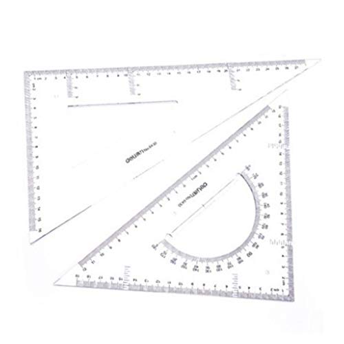 Herramienta De Geometría Matemáticas De Plástico Transparente Regla Categorías Incluyendo Transportador Regla Regla Triángulo Recto Para Estudiantes De 4 Piezas Cover
