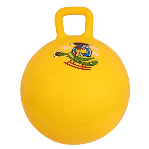 Image of Toyshine 55cm Hopper Ball Inflatable Hopping Balls Jumping Therapy Toys Sit and Bounce Ball with Handle for Kids Ages 5+, Yellow