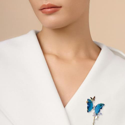 Image of Elegant Floral Brooch Pins for Women - Stylish Personalized Design Rhinestone Lapel Pin Jewelry for Ladies Flower Sweater Scarf Coat Dress Brooches and Pins for Women