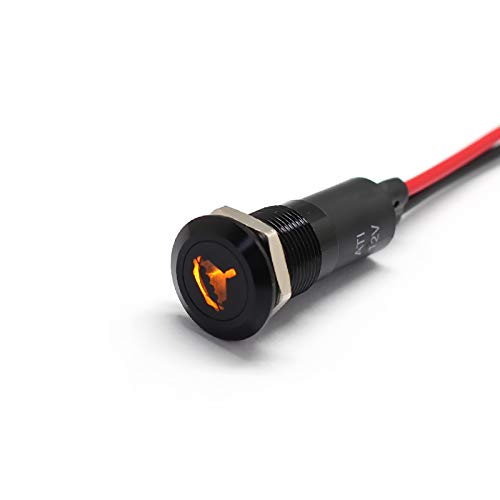 Alpinetech PLB12MS 12mm 1/2" 12V LED Metal Signal Indicator Pilot Dash Light (Fuel Filter)