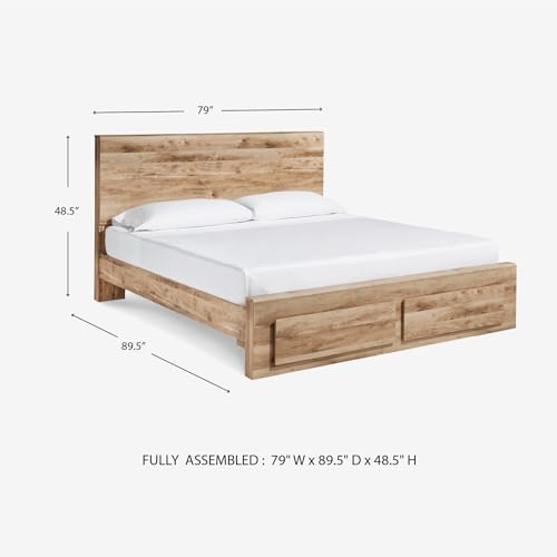 Image of Signature Design by Ashley Hyanna King Panel Storage Bed, Tan Brown