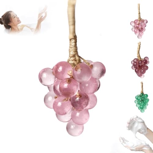 ロープ付きグレープソープ、天然エッセンス配合のハンドメイドコールドプロセスバー、乾燥肌の保湿と潤い補給、女性と男性のための職人手作りバス、ギフトアイデア