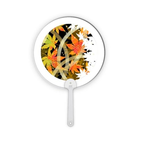 Éventail rond plastique robuste à motif fleurs géométriques érable - 2