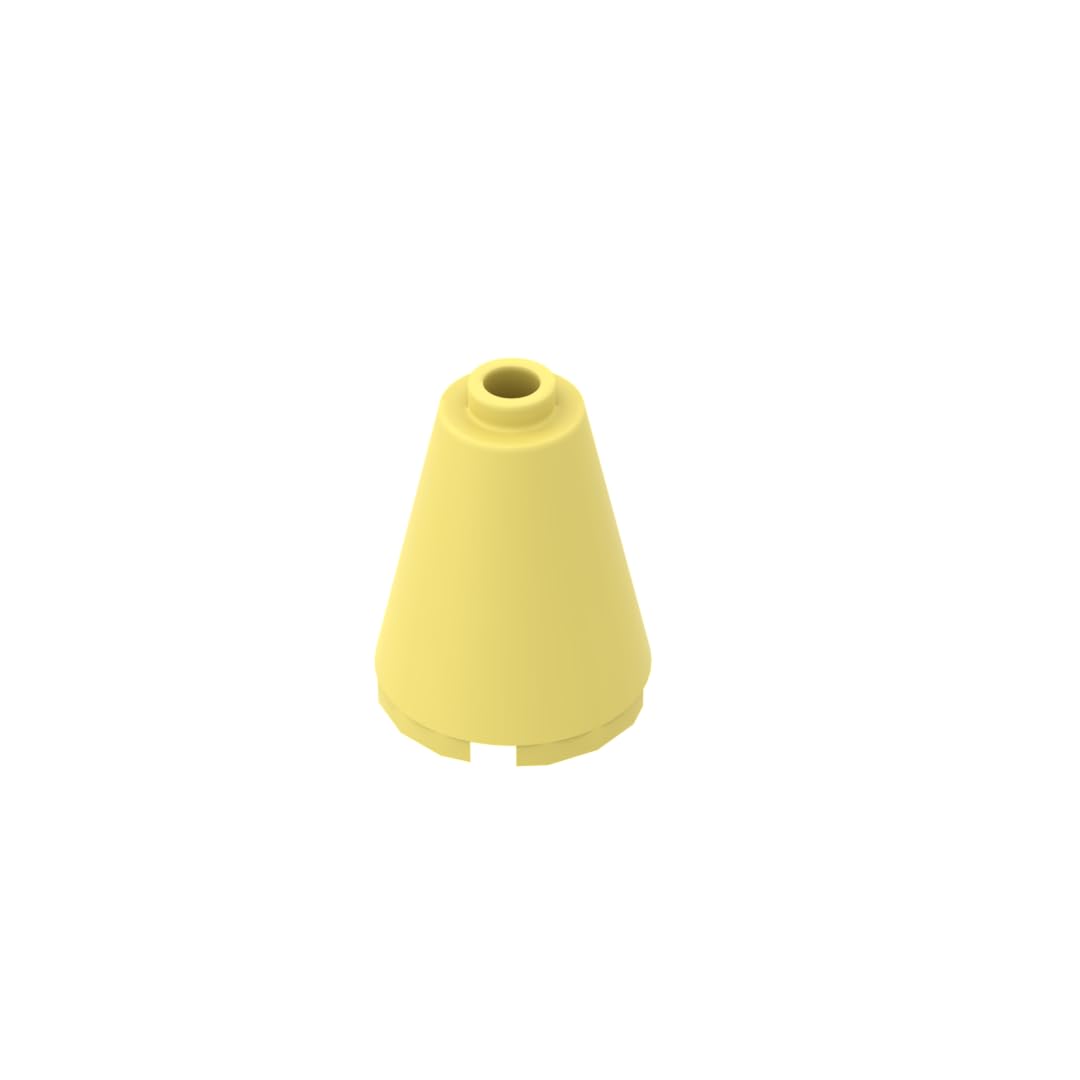Gobricks 14918 Round Brick Cone 2 x 2 x 2 with Blocked Open Stud 50 Pieces GDS-746 Compatible with Lego Building Blocks Color:Bright Light Yellow 033