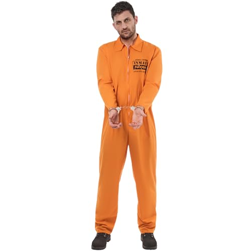 Déguisement pour Adultes Rubies Orange Convict Boiler Suit Combinaison Noir XL
