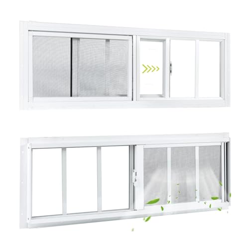 COLORPAPA 2 Pack Shed Windows, 10'x35' Sliding Windows, Transom...