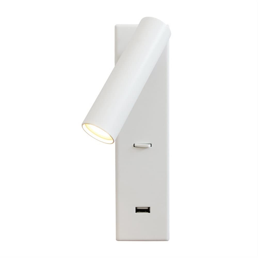 Aplique de pared LED WQHPLMD orientable 350° con cargador USB para dormitorio elegante 8