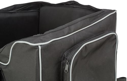 TRIXIE Autositz Midi für Hunde in schwarz – komfortabler und sicherer Hundesitz – zusammenklappbar & mit praktischen Außentaschen – 13173
