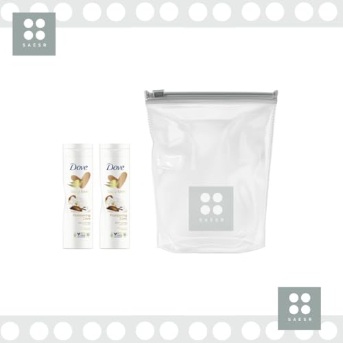 Dove 2-Pack Pampering Care Body Lotion 250ml. Fast-absorbing Moisturiser for Dry Skin. Body Moisturiser Lotion Bundled with SAESR Cosmetic Bag. Rich Body Skin Care Moisturiser for Softer Skin. - Image 4