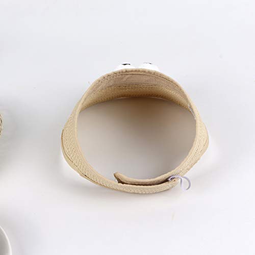 Childrens Straw Sun Hat Visor Wide Brim Roll Up Baby Baseball Cap for Boys Girls4