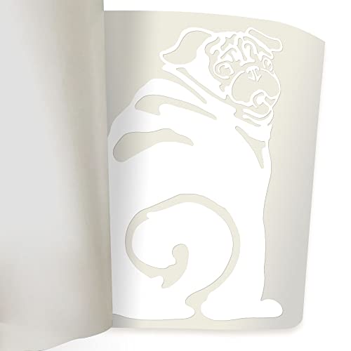 Image of WIRESTER 6 inch Clear Vinyl Decal Sticker Decoration for Car Window (Or Any Flat Surface) - Pug Looking Back