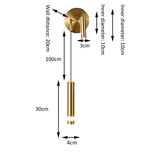 Aplique de pared moderno dorado con foco ajustable LED para salón 5