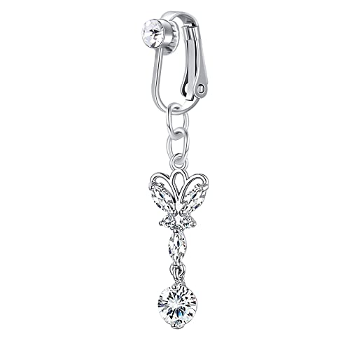 Crdifu Anelli per Ombelico Finto Clip su Ombelico Anelli per