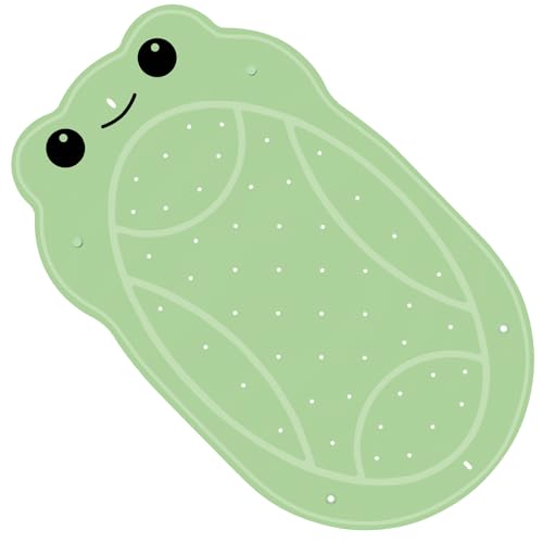 Image of SZTCECDM Green Non-Slip Bathtub Mat for Baby & Kids, Safe & Soft Bath Mat with Strong Suction Cups, Toddler Bath Mat for Tub and Shower, Cute Frog Shower Mat