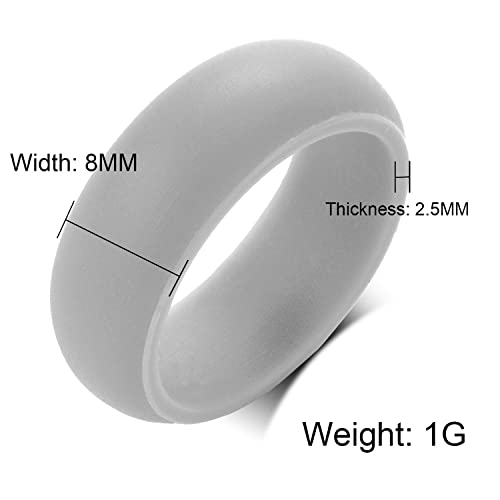 Customize Logo Comfort Sport Security Silicone Ring, Engrave Silicone Bands for Him Exclusive Dome Flexible Band Wedding Ring, Size 6-122