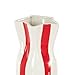 Deco 79 Ceramic Decorative Vase Round Centerpiece Vase with Red Vertical Stripes, Flower Vase for Home Decoration 5
