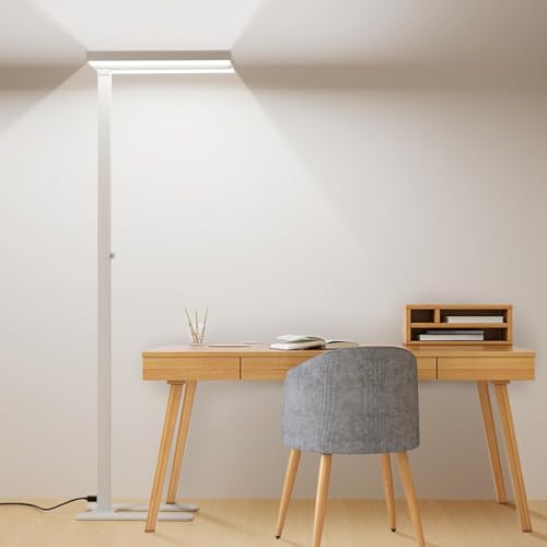 Image of Honeywell 155W LED Floor Lamp - 02E MAX Sunturalux Eye-Care Tall Standing Light, 16000LM 4000K Natural Daylight Reading Lamp for Home Office Bedroom